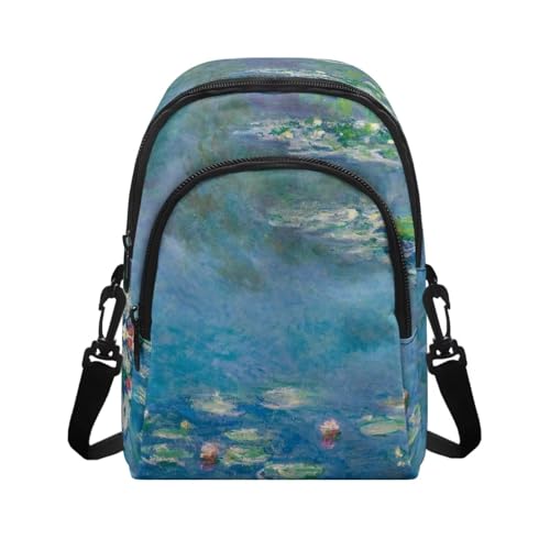 Water Lilies Small Crossbody Bags for Women Starry Sky Cell Phone Bag Wallet Card Slots Sunflowers Shoulder Purses