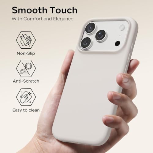 Image of DIZORO Compatible with (iPhone 18 Pro Max Case)(2026), Liquid Silicone 3 Layers Full Covered Soft Gel Rubber Phone Case,Shockproof Protective Cover with Anti-Scratch Microfiber Lining-Stone Grey