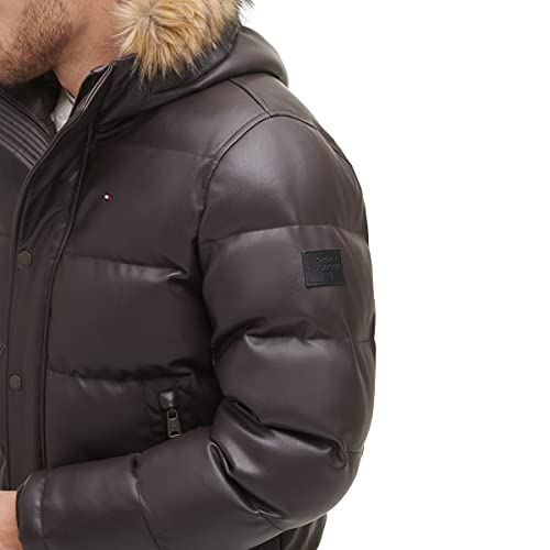 Tommy Hilfiger Women's Saddle Faux Leather Puffer Jacket – Your Go-To Winter Staple in Large! - Image 5