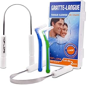Medische Stalen Tongschraper Set van 2 – Anti Slechte Adem, Aanbevolen door Tandartsen tegen Halitosis – Roestvrij Staal…