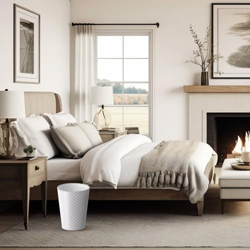 bathroom trash can 3 pack 18 gallons small trash can with trash bags bathroom garbage can plastic trash bin round waste basket for living room bedroom office kitchen compact space white