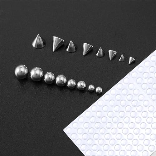 Xumann Fake Eyebrow Piercings, Fake Lip Piercing with 200PCS Sticker, Studs Replacement Balls