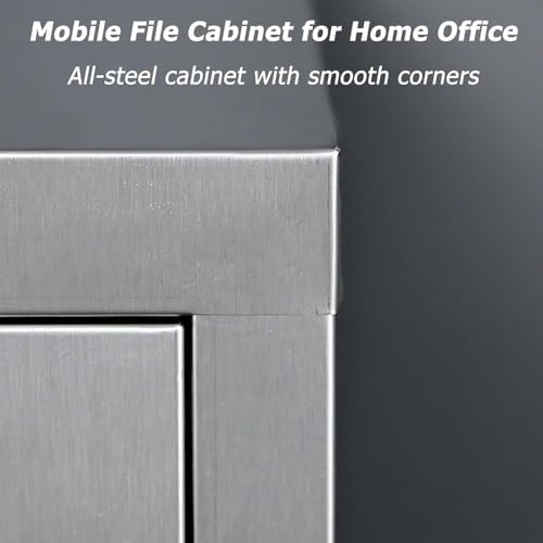 Stainless Steel Locking File Cabinet, 3-Drawer Mobile Storage for Home Office, Garage, Warehouse, Tool Chest & Repair Shop, Durable Metal Medicine Cabinet