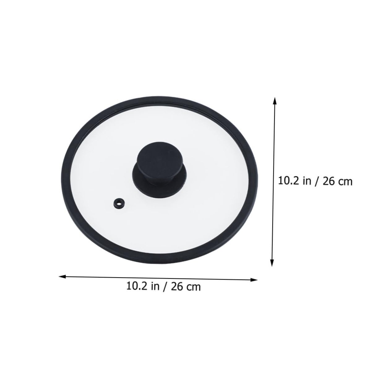 Vetro Temperato Coperchio Nero Rotondo Bordo in Silicone