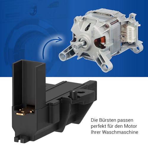 VIOKS 2x Motorkohlen Kohlebürsten Kohlen mit Halter Ersatz für Bosch Siеmens 00151614 Bauknecht 481931088529 Candy 92126721 - Kohlestifte Waschmaschine 13,5x4,9x34mm 4,8mm AMP für CESET Motor