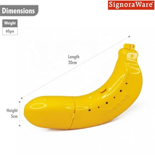 Image of Signoraware BPA Free Plastic Banana Case | Protects Bananas from Damage | Travel-Friendly Storage Box | Safe for Kids | Prevents Messes | Hygienic | Lightweight&Portable | Keeps Freshness (315Yellow)