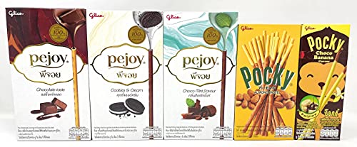 Pocky Biscuit Stick & Pejoy Biscuit Stick, 5 Variety Flavor, 7.39 Ounce Total (5 Variety Packs)