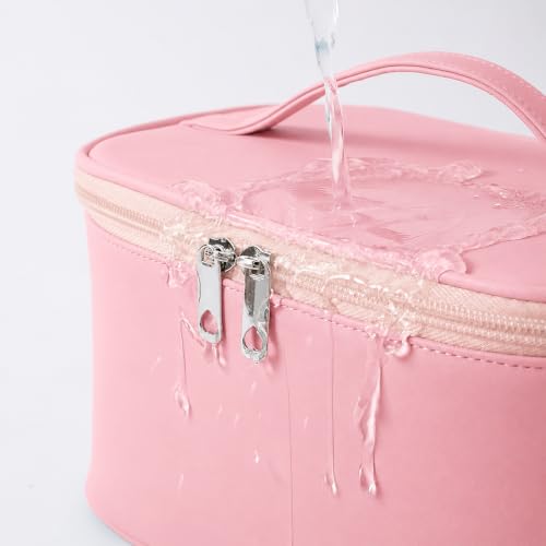 Image of Cortina Large Travel Makeup Bag & Cosmetic Organizer for Women, Pink
