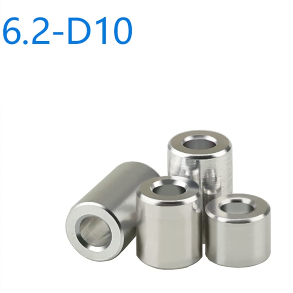Cojinete, Juego de 10 espaciadores arandela aluminio, redondos, huecos, sin rosca, M4, M5, M6, M8 y M10(5.2xD9x1.5(10pcs))