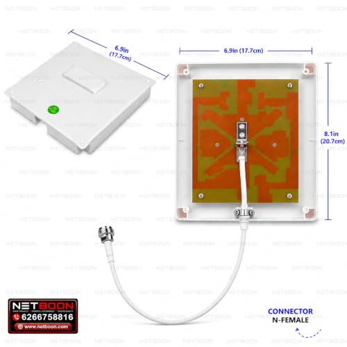 Image of 9 dBi Patch Panel Antenna | Wideband 698-2700 MHz | Indoor /Outdoor Directional Antenna | Made in India | Threaded RF Interface | Wall /Pole Mount