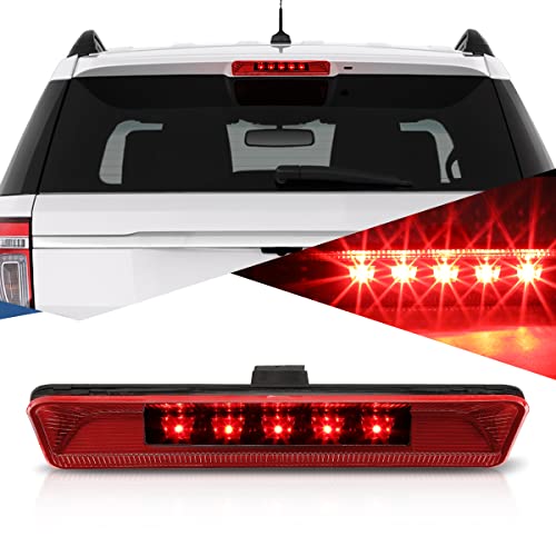 Auto Dynasty Red Housing LED 3rd Third Tail Brake Light High Mount Stop Lamp Compatible with Ford Explorer U502 11-15