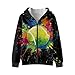 Cndexd Kids' Zip Up Fleece Hooded Seatshirt Paint Baseball Graphic Hoodie Coat Fashionable Long Sleeve Hoody Jacket with Pockets for Boys