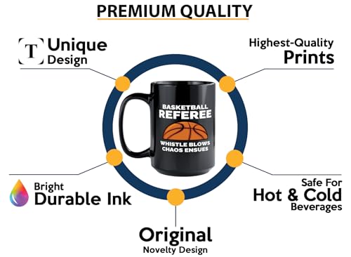 Taza de Cerámica para Entrenador de Baloncesto 15oz Negro miniatura 3