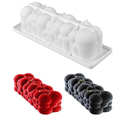 RLBSL - Moule silicone gâteau rectangulaire bûche de noël Nuage Boule, pâtisserie 3D Anti adhérent, Moule à manqué Silicone de qualité Pro Design - 29 * 9.5 * 8 cm