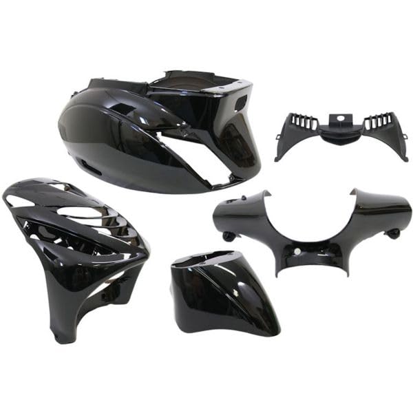 Kit de carénage compatible pour Piaggio Zip SP – 5 pièces – Noir brillant pour scooter et motoroller