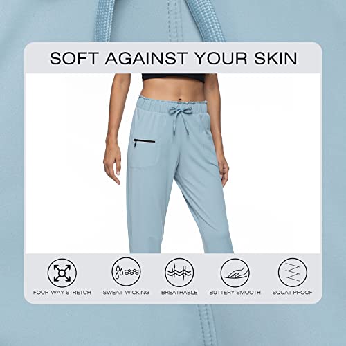 Image of Haowind Joggers for Women with Pockets Elastic Waist Workout Sport Gym Pants Comfy Lounge Yoga Running Pants