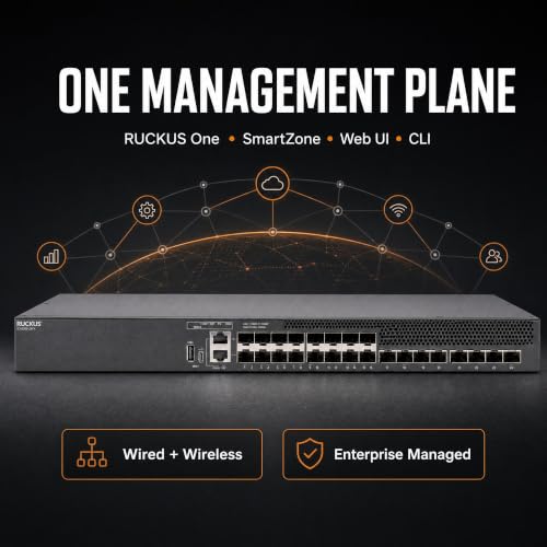 Image of Ruckus ICX8200-24FX Managed Switch, 16x 1 /10GbE SFP+ Fiber, 8x 25GbE SFP28 Uplinks - Stackable Enterprise Switch, 3-Yr Remote TAC Included, TAA Compliant