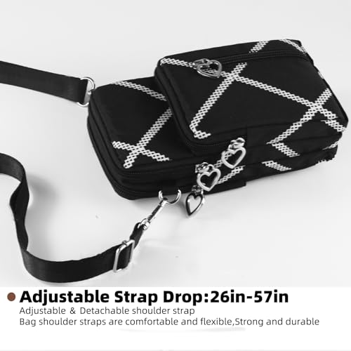 Image of JANKS Small Crossbody Bag for Women - Mini Phone Purses with Crossbody Strap and Wallet - Nylon Arm Bag