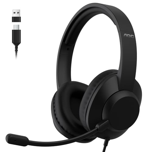 AOC Laptop Headphones with Microphone Headphones USB