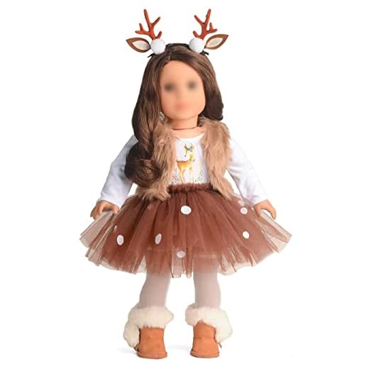 sweet dolly Doll Clothes Deer Costume Tutu Dress fits 18 Inch American Girl Doll