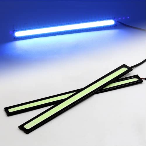 NWPangu 2PCS LED Daytime Running Light, Car Interior Exterior Strip Light 12V Universal COB DRL Running Lamp for Truck Boat RV Motorcycles, Ice Blue.