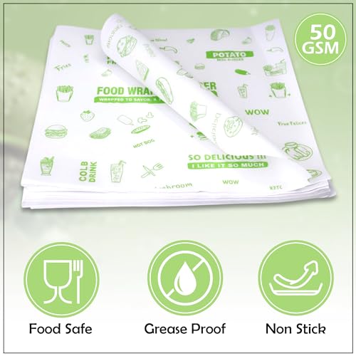 Image of GLUN White Plain Microwave Proof Paper, Pack of 100, 10x10 Inch Size Sheet 40 GSM Thickness100% Uncoated & Non-Printed Eco-Friendly Sheets, Chemical Free & Plastic-Free, Non-Stick Wrapping Paper