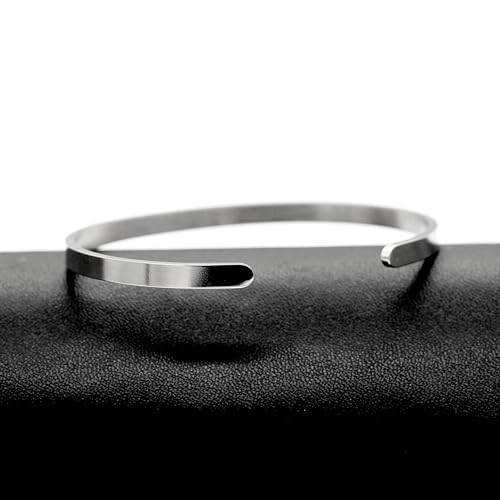 Image of Uloveido Stainless Steel Inspirational Bracelets for Women Engraved Personalized Mantra Initial Motivational Cuff Bangle Y460