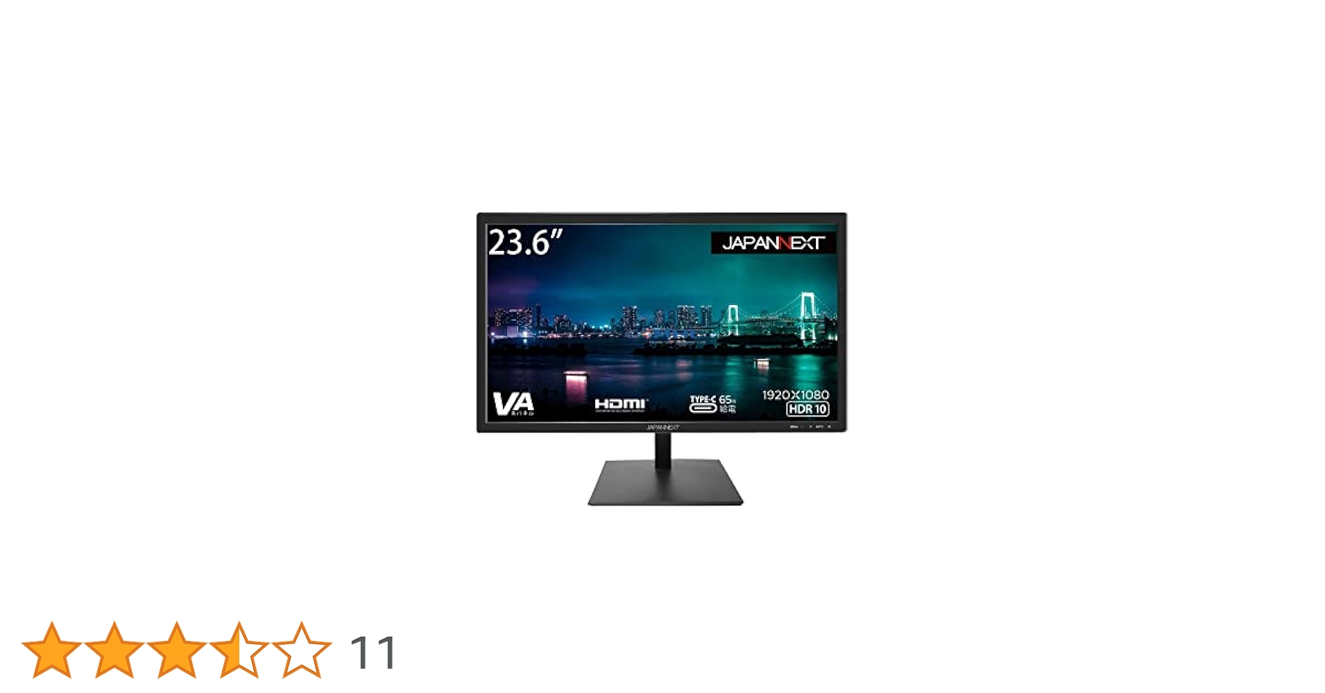 JAPANNEXT 23.8インチフルHDモニター USB-C65W給電可能 JAPANNEXT 23.6型 USB Type-C(65給電対応) フルHD(1920x1080