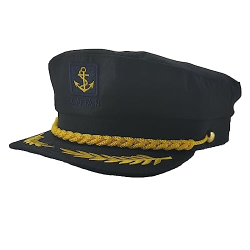 Consejos y comparativas para Comprar Comunion marinero favoritos de las personas. 20 IFJJ - Sombrero de capitán, sombrero de marinero para adultos, gorra marina marina de guerra ajustable, accesorio de disfraz (negro)