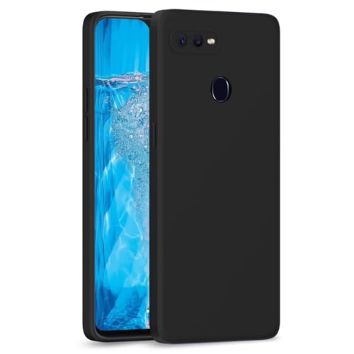 Image of Outlouders Back Cover for Oppo F9 / F9 Pro / A5 / A5S | Camera Protection | Durable Soft Matte Silicone Bumper Case (Black)