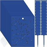 Qualirey 100 Pcs 6 x 8 in Blue Sticky Traps for Gnats Plant Insect Trap