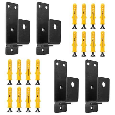 Door Barricade Brackets for 2x4 Lumber Heavy Duty Gate Security Bar Bracket U-Shaped Open Bar Holder Thickened Carbon Steel - Kick Proof Up to 700lbs for Home Security (Screws Included) -4Pcs Cover