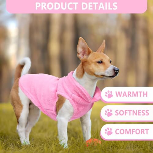 Image of 2 Pack XXXL Dog Sweater, Fleece Dog Sweaters for Large Dog Winter Warm Pet Sweater Thick Jacket Clothes Pullover Dog Sweatshirt Coat,XXXL (Pink,Light Pink, 37-49lbs)