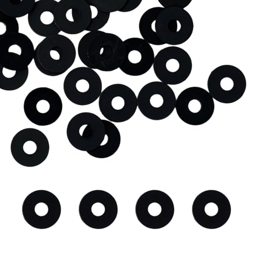 NoxWisp 50 Pcs Black Nylon Flat Washers, Finish Metal Washer Screws and Bolts Repair Washers, Home and Industrial Use for Home and Industrial Use/DIY Enthusiasts