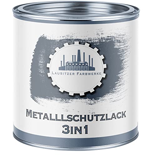 Lausitzer Farbwerke Metallschutzfarbe 3in1 Metallschutzlack 3-in-1 du sparst dir Anti-Rost-Produkte Metallfarbe Metalllack Farbe für Metall Stahl Eisen Zink Aluminium (2,5 L, Anthrazitgrau (RAL 7016))