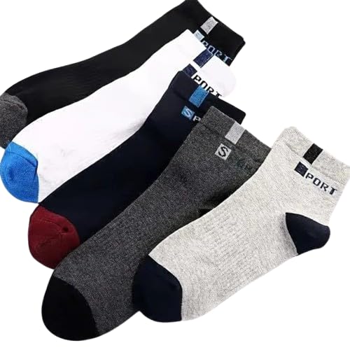 A2 AMBARA Men's Cotton Ankle Length Socks | Soft, Breathable & Sweat Absorbent Casual Sports Socks | Stretchable Everyday Comfort | Assorted Colors | Pack of 5 Pairs-image-18