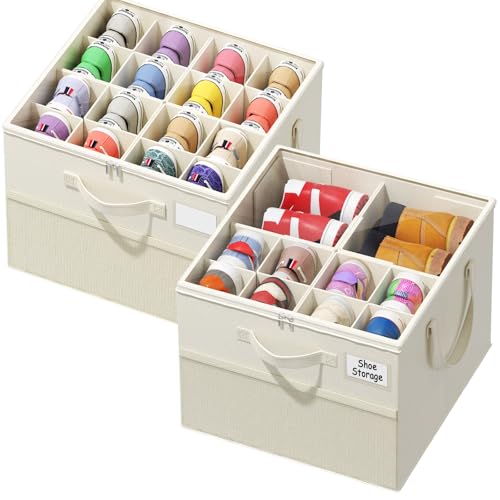 NestOrganix 2 Pack Shoe Organizer for Closet, Large...