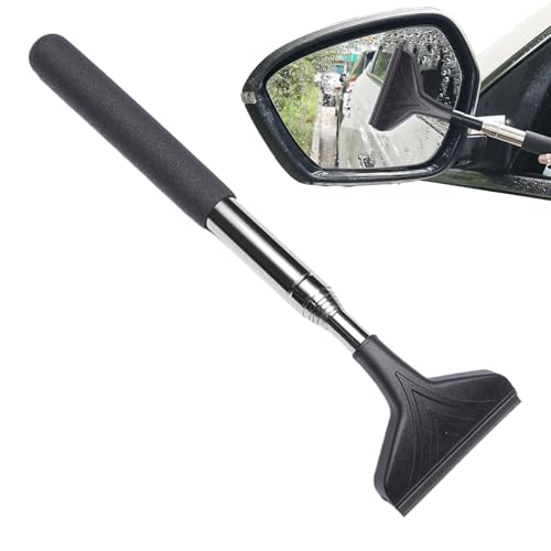 Escobilla de limpiaparabrisas telescópica portátil de mango largo para espejo | Rascador de espejo de agua para coche | para ducha de auto, vehículos, puerta de baño