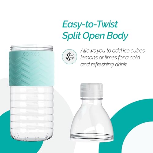 Copco Hydra Reusable Tritan Water Bottle with Spill Resistant Lid and Non-Slip Sleeve, 16.9-ounce, Robin Egg Blue, 2 Pack - Image 5