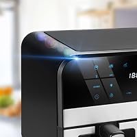 LEHMANN Heißluftfritteuse 2 Kammern XXL mit Sichtfenster, 9L Airfryer Doppelkammer, 2x 4,5L Schublade, WLAN-Steuerung und Touchscreen, 80-200°C, 12 Programmen - Dehydriere, Grillen, Backen ohne Öl – Ansicht 6