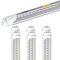 T8 LED Bulbs 4 Foot, Hybrid Type A+B Bulbs, 4FT Tube Lights 6CCT 3000K-6500K/5 Power Adjust, Fluorescent Tube Replacement, Single and Double End Powered, Plug & Play/Ballast Bypass(6 Pack Clear)
