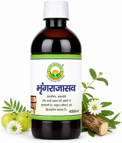 Basic Ayurveda Bhringrajasava 450ml Pack of 2 | Ayurvedic Fermented Herbal Tonic | Supports Strength Vitality & Daily Wellness | GMP Certified