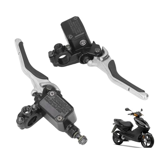 OUKENS Poignée de frein, 1 paire de levier de cylindre de frein de guidon gauche droite en alliage d'aluminium avec bidon d'huile pour YQ50 Aerox 1997-2013