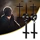 Cupimatch Kreuz Ohrringe Schwarz Ohrstecker Inverted Cross Creolen Edelstahl Ohrringe Gothic Herren Damen Upside Down Kreuz Ohrringen