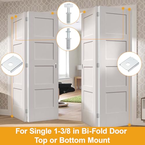 Bifold Door Repair Kit, N7192 Bi-Fold Door Repair Bracket and N 7266 Bi-Fold Door Top Pivot and Guide Wheel, for 1-3/8 in Wood Bifold Door Hardware Replacement Parts