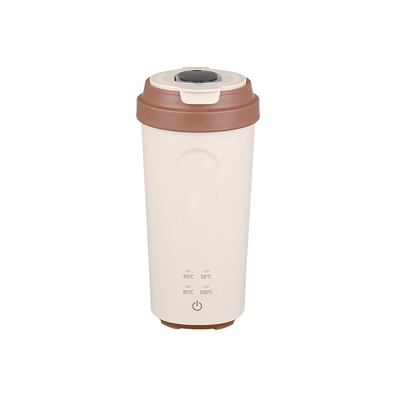 Hervidor eléctrico de viaje mini, hervidor de agua recargable de 500 ml, alimentado por USB con 4 controles de temperatura, termo para leche artificial, té y café