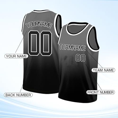 Image of Custom Basketball Jersey for Men - Personalized Name & Number, Embroidered or Printed, Athletic Shirt for Kids, Boys & Youth