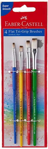 Faber-Castell Synthetic Hair Paint Brushes Flat 4Pc (1 2 4 6)