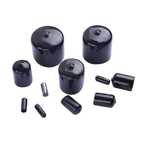 Screw Protection Sleeve Rubber Cap Set Stopper Insulating Cover Seals Silicone Cable Tube End Caps(Black,HR-15.5-20 PCS)