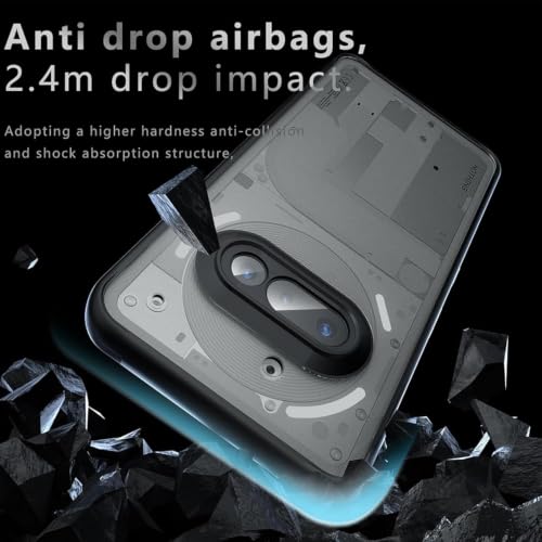 Image of Protective Case for Nothing Phone 3a, Frosted Transparent Anti-Drop Airbags, 2.4m Drop Impact, Shock Absorption, Camera Protection, Hard Back Cover, Back